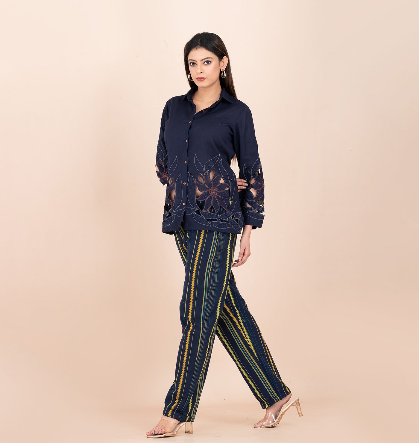 Navy blue cutwork coords