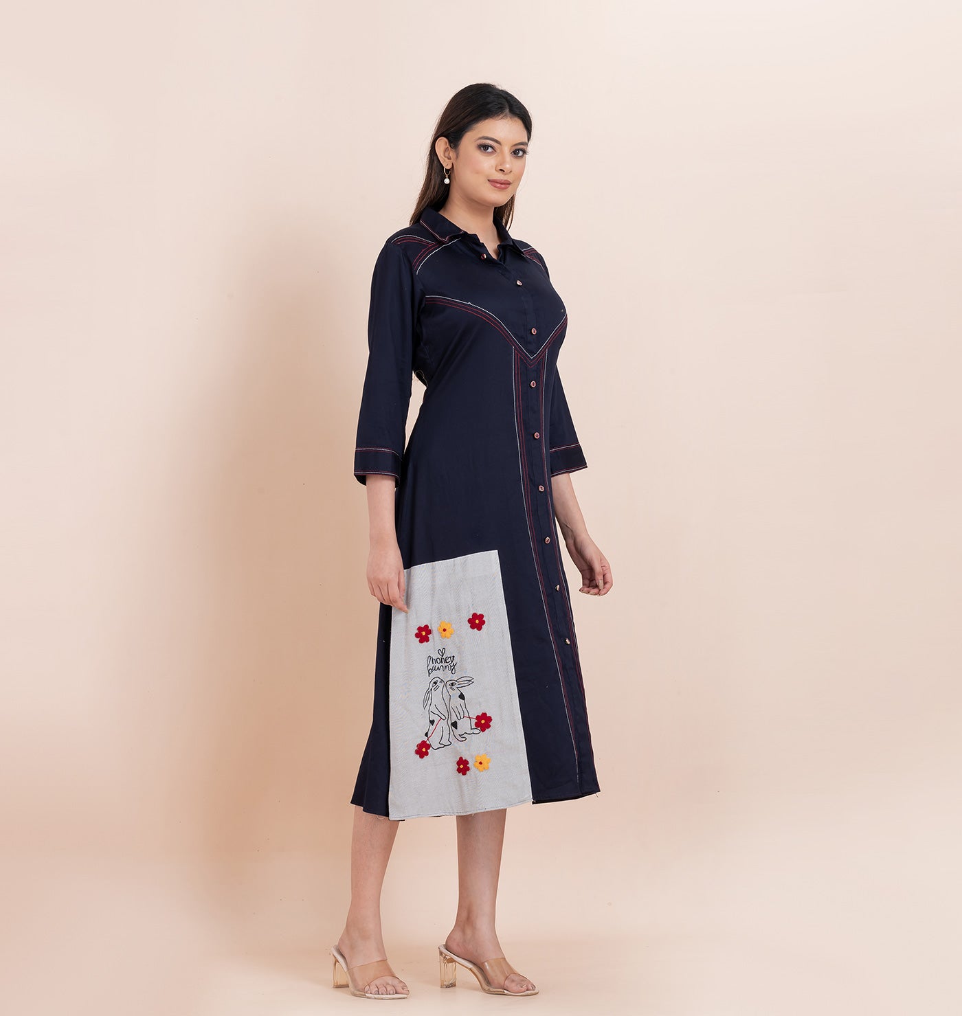 Navy Blue Shirt Dress