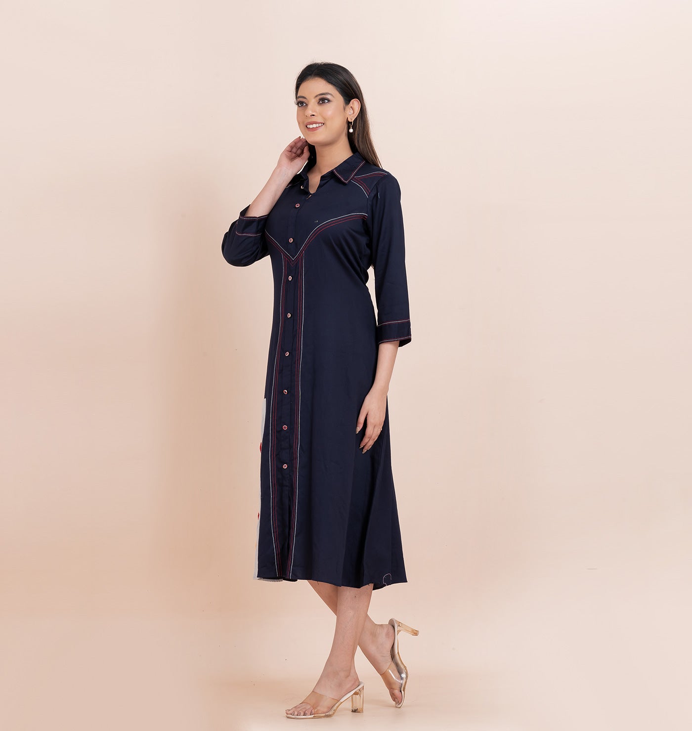 Navy Blue Shirt Dress