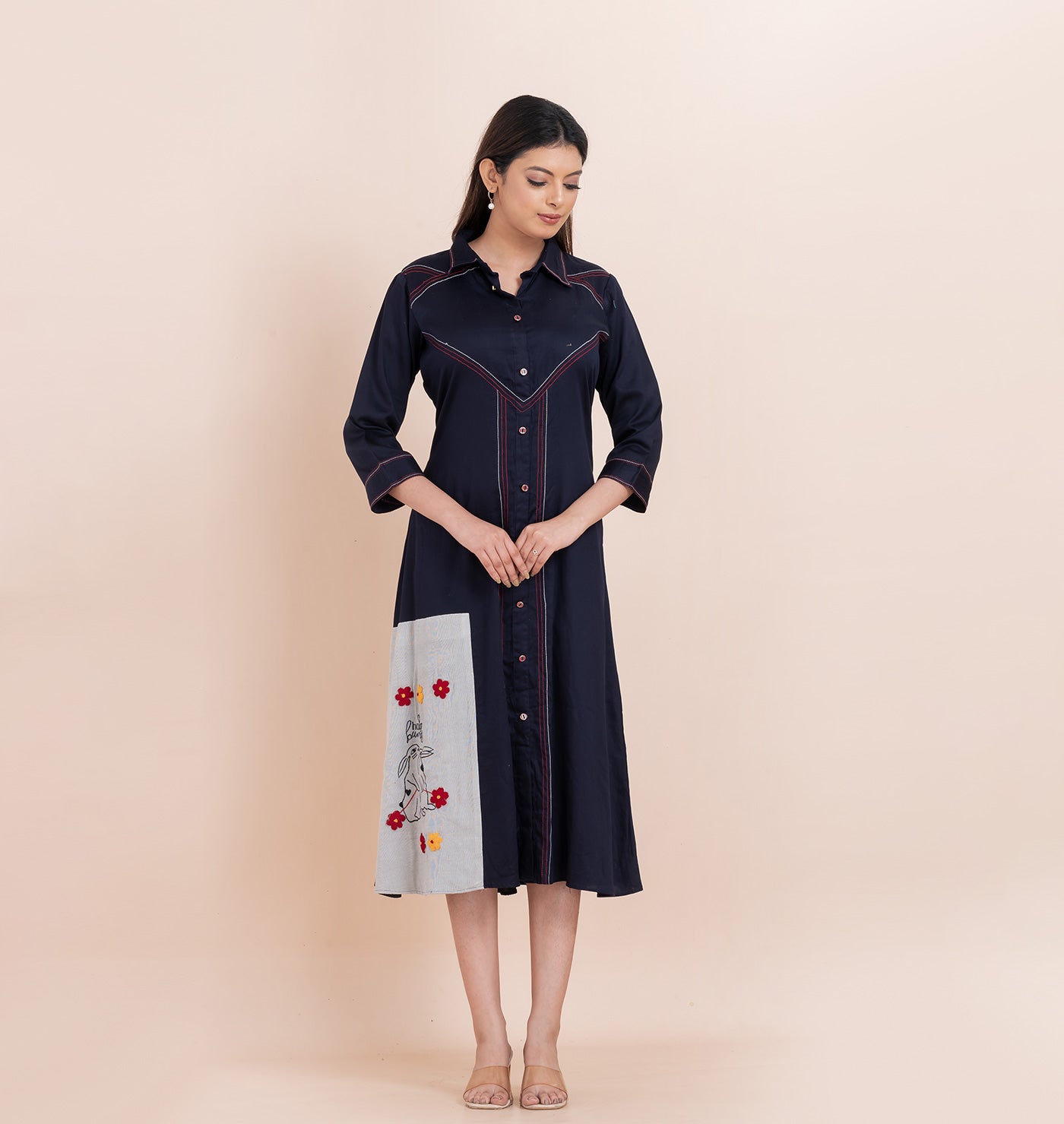 Navy Blue Shirt Dress