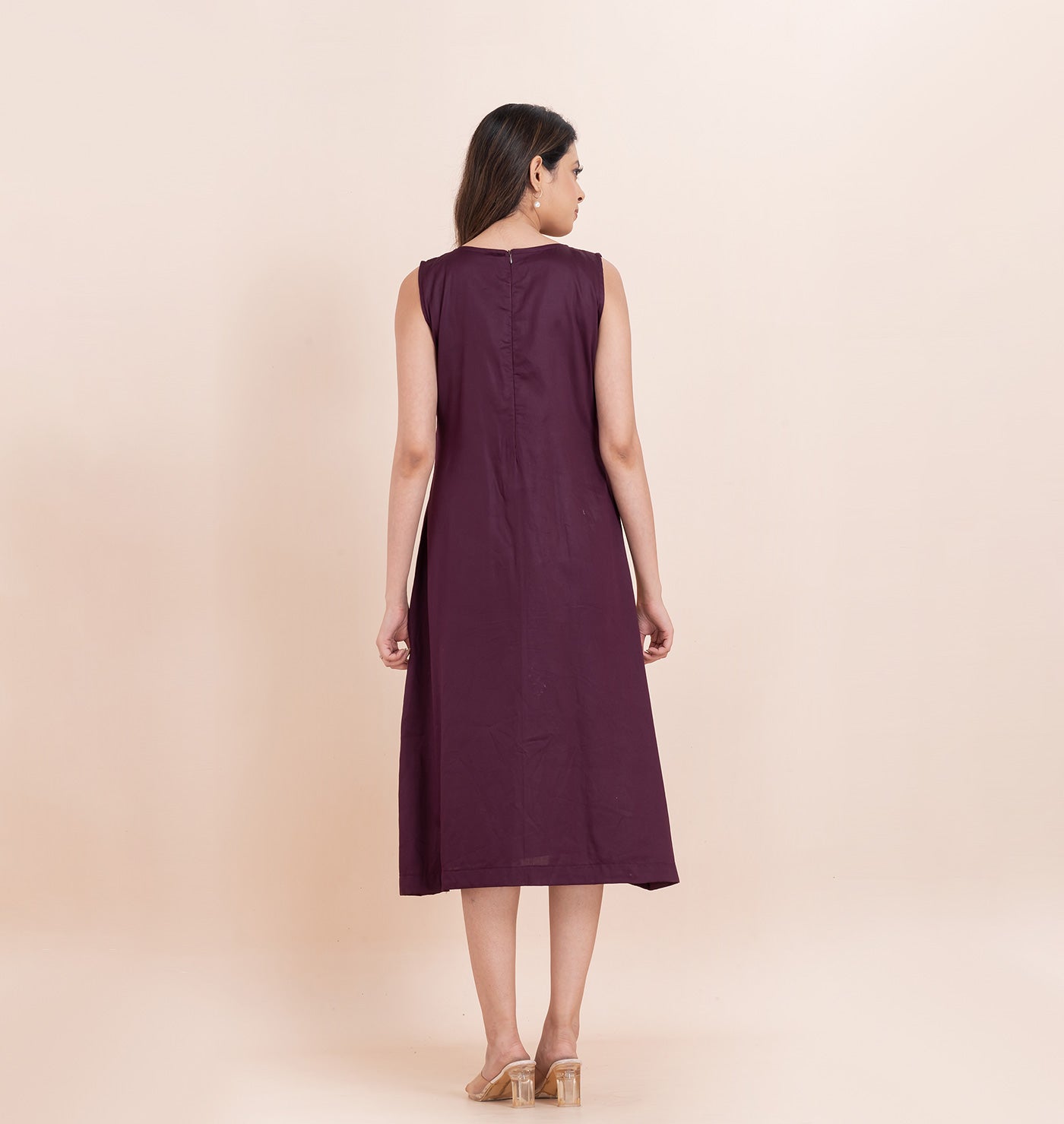 Purple Floral Applique dress