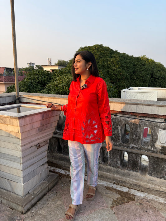 Tangerine cutwork coords