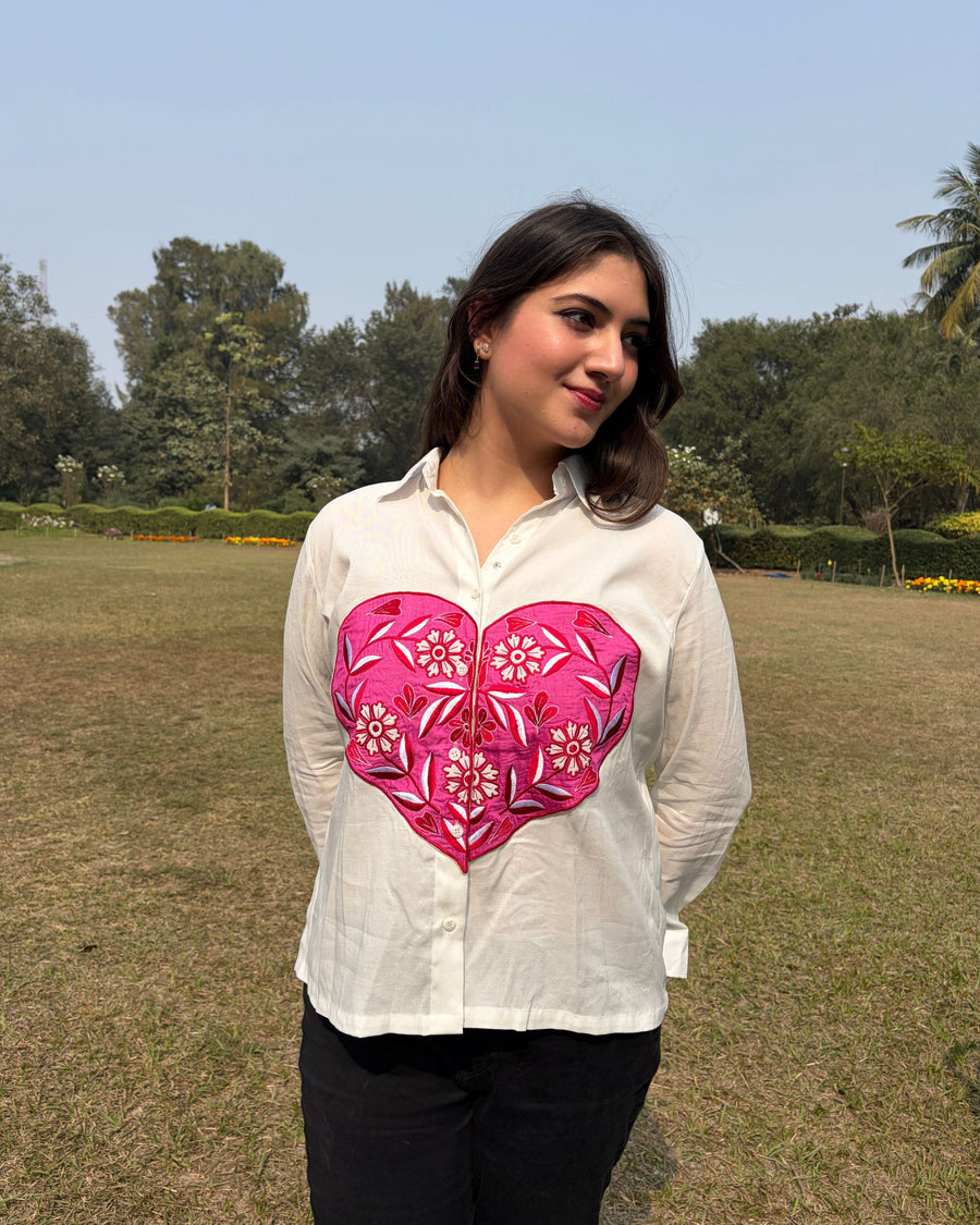 pure cotton women embroidered shirt