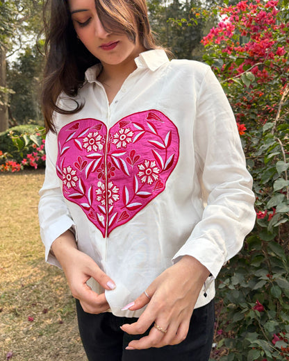 pure cotton women embroidered shirt