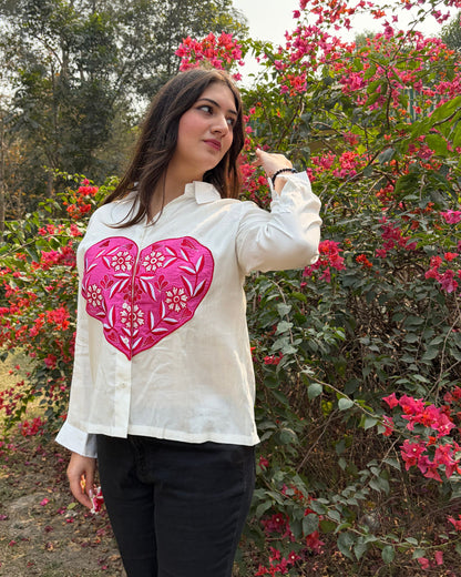 pure cotton women embroidered shirt