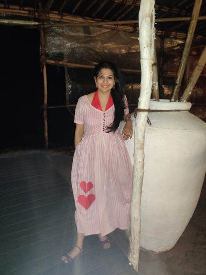 Halter neck Heart Applique dress