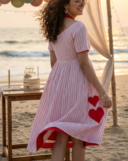 Halter neck Heart Applique dress