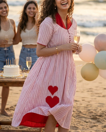 Halter neck Heart Applique dress