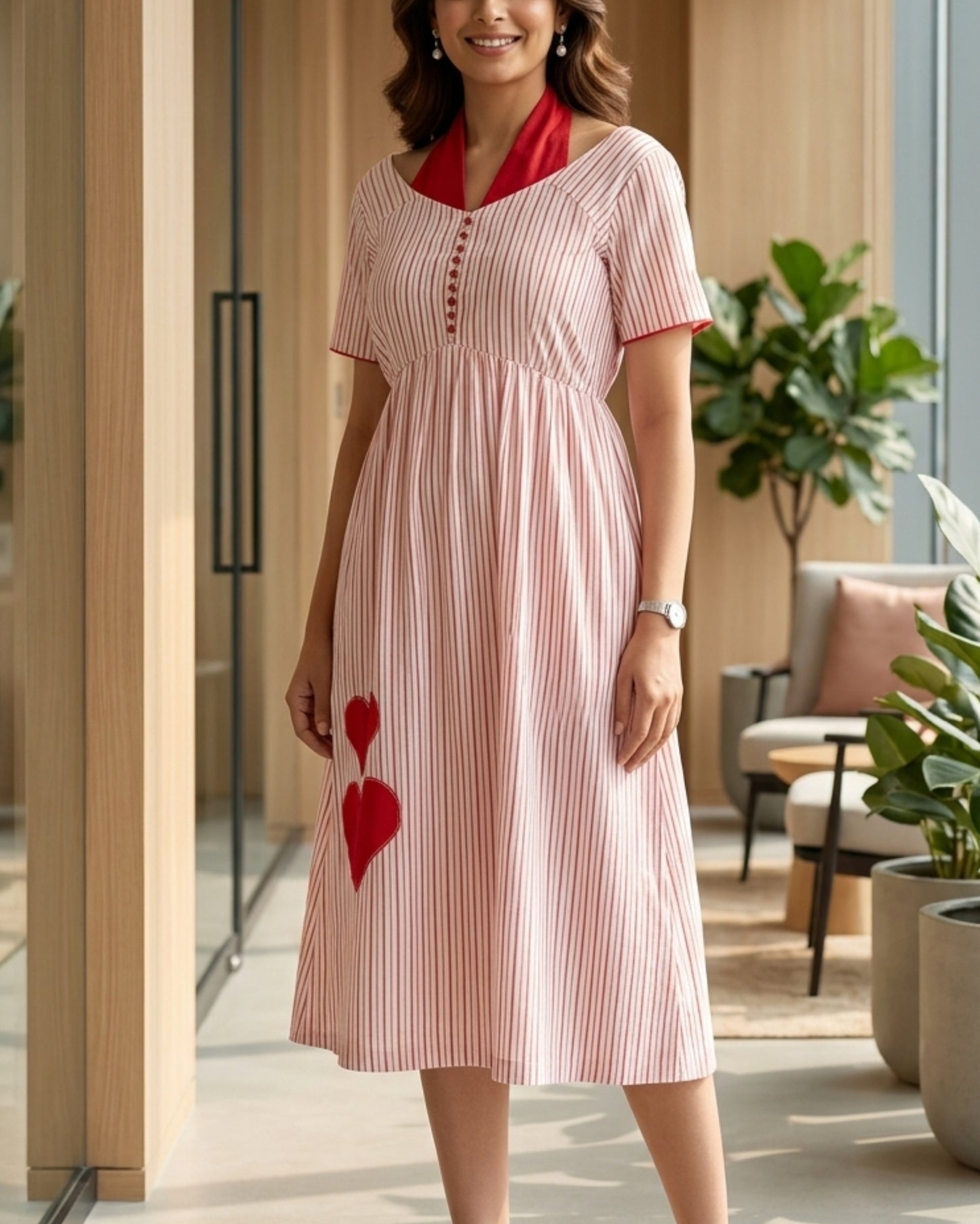 Halter neck Heart Applique dress
