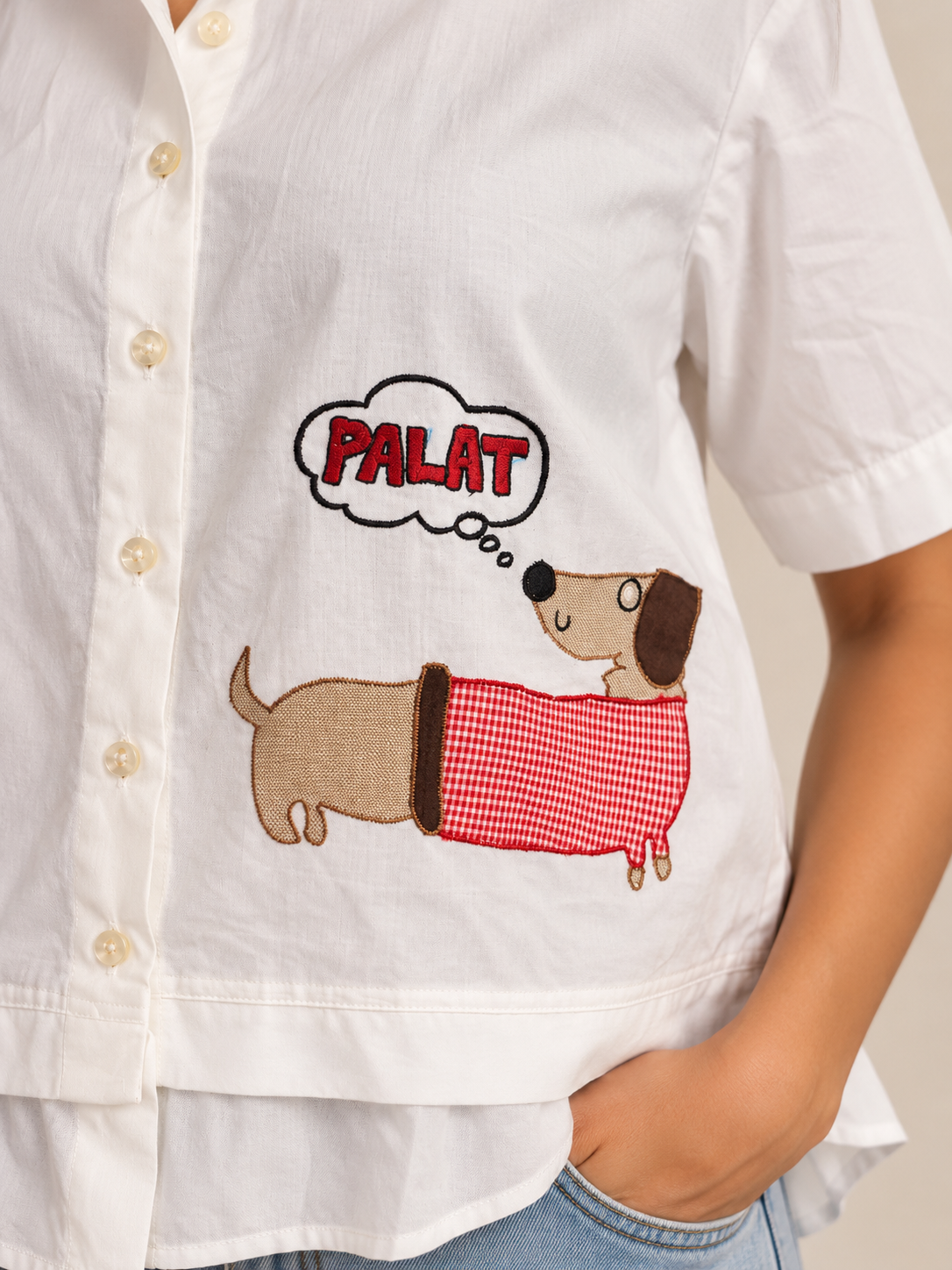 PALAT applique womens cotton shirt