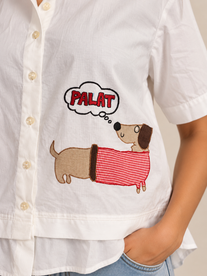 PALAT applique womens cotton shirt