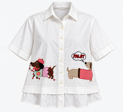 PALAT applique womens cotton shirt