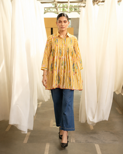 Peeli Dhoop pure cotton pintuck shirt