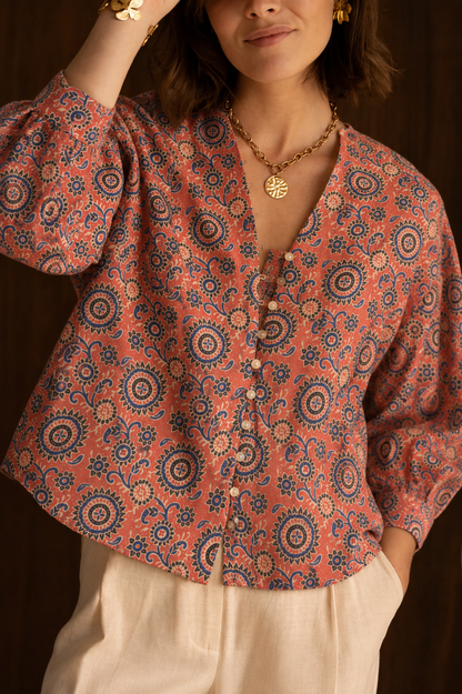 Surkh Mitti Modal Muslin Shirt
