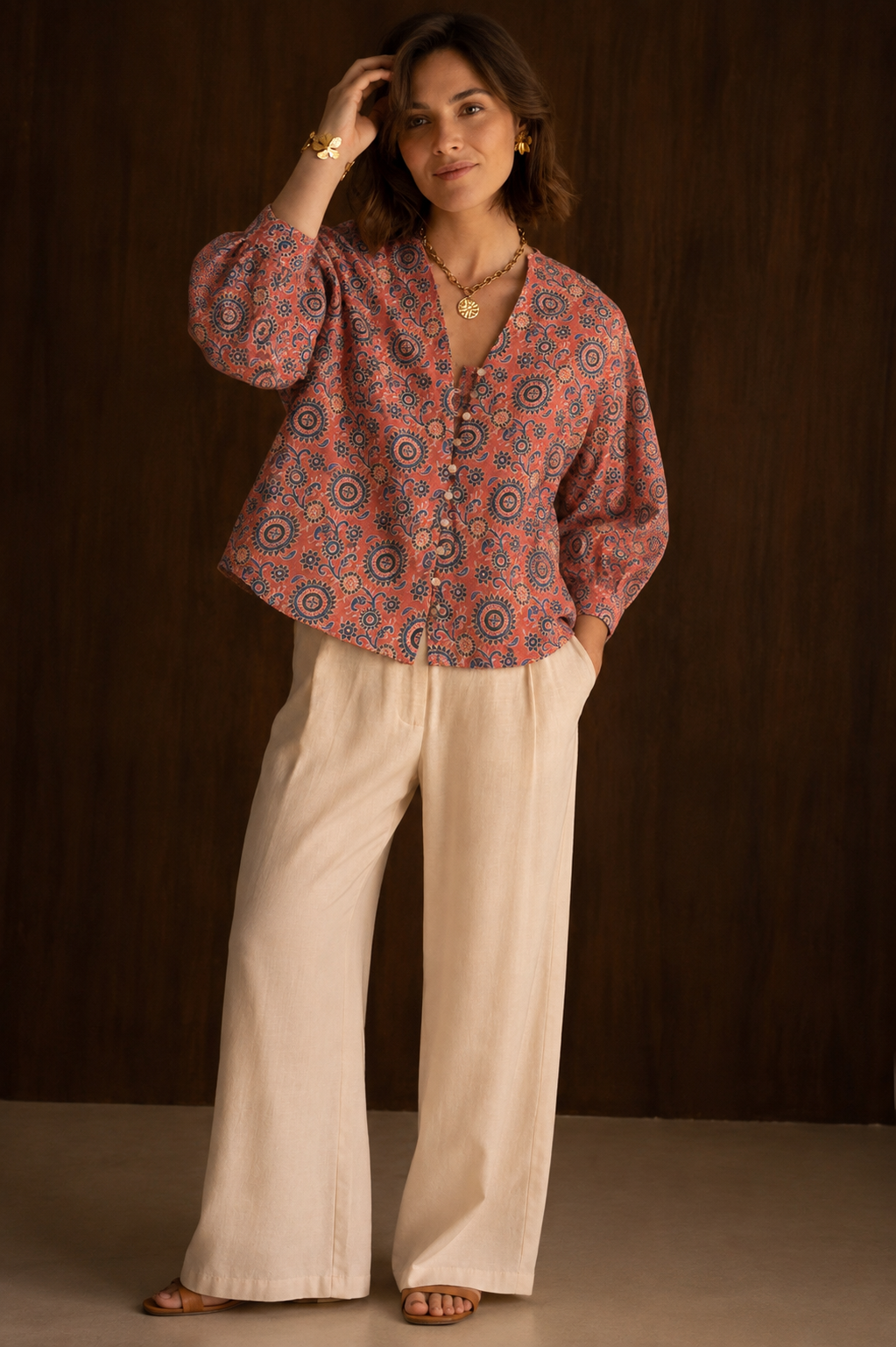 Surkh Mitti Modal Muslin Shirt