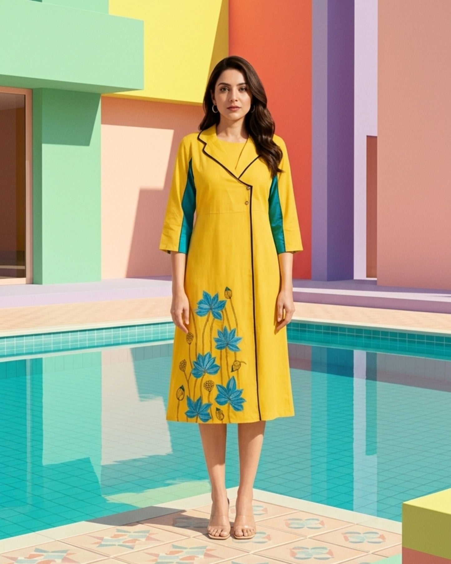 yellow_dress_colourful_background